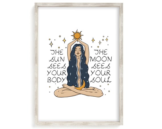 Feminine Sun and Moon Feminist Celestial Art Print