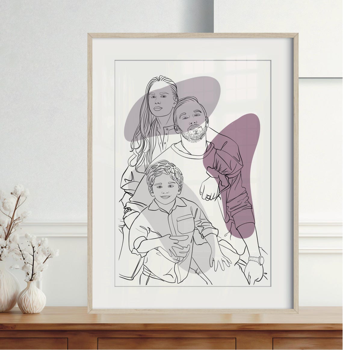 Custom Family Line Art Portrait Personalization Line Drawing Gift Birthday Gift Line Art Portrait Personalized Faceless - Image 4