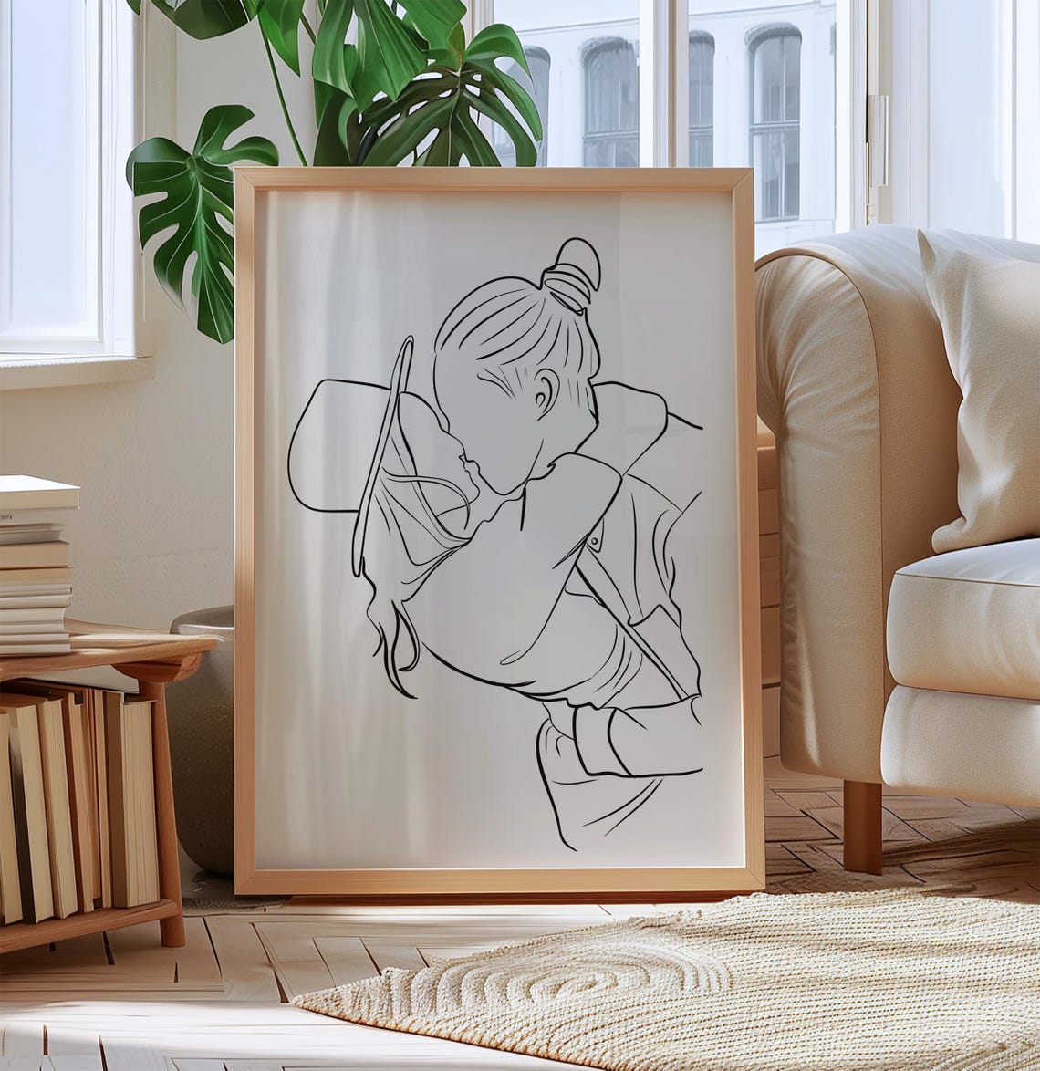 Custom Family Line Art Portrait Personalization Line Drawing Gift Birthday Gift Line Art Portrait Personalized Faceless - Image 3