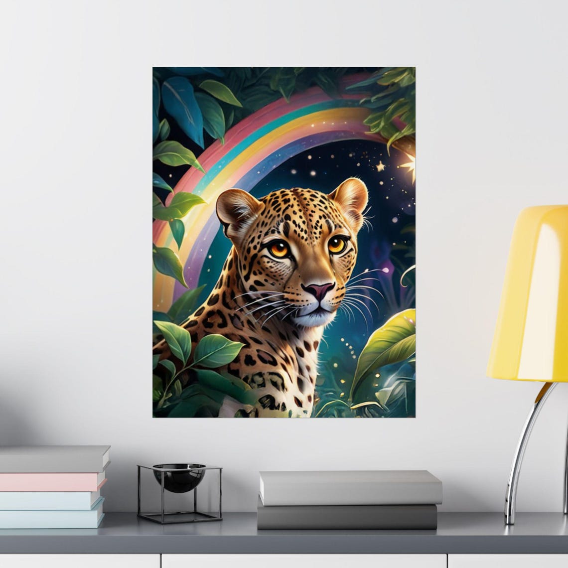 Whimsical Leopard Art Print, Jungle Theme - Image 2