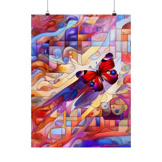 Abstract Butterfly Art Print, Modern Home Decor