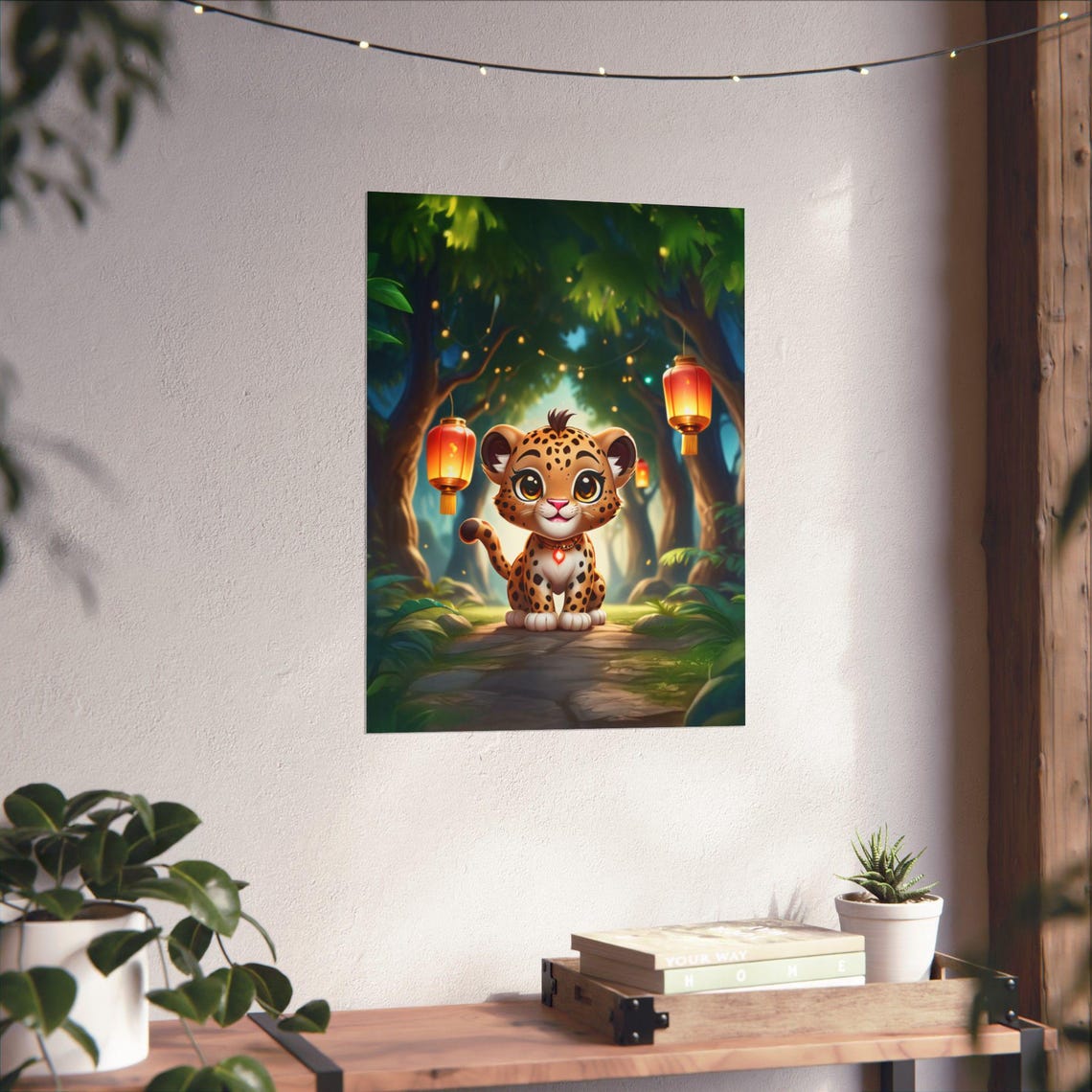 Leopard Whimsical Enchanted Forest, Nursery Decor - Image 3