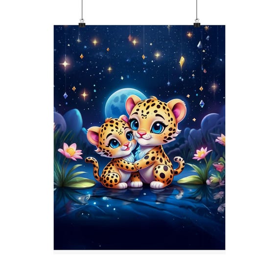 Leopard Whimsical Enchanted Garden Art Print