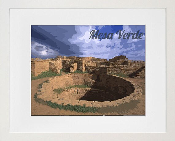 Mesa Verde Colorado Ancient Pueblo Ruins Kiva Scenic Park Poster
