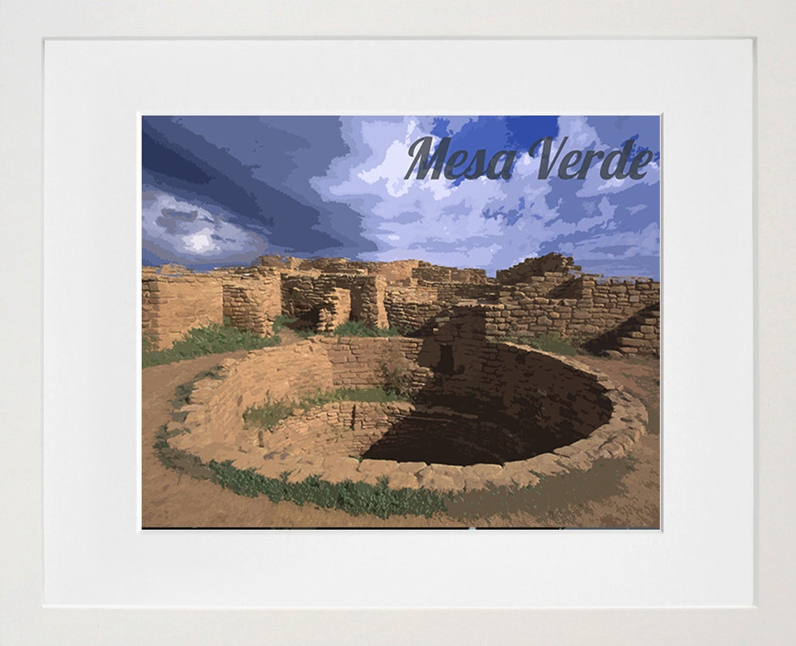 Mesa Verde Colorado Ancient Pueblo Ruins Kiva Scenic Park Poster