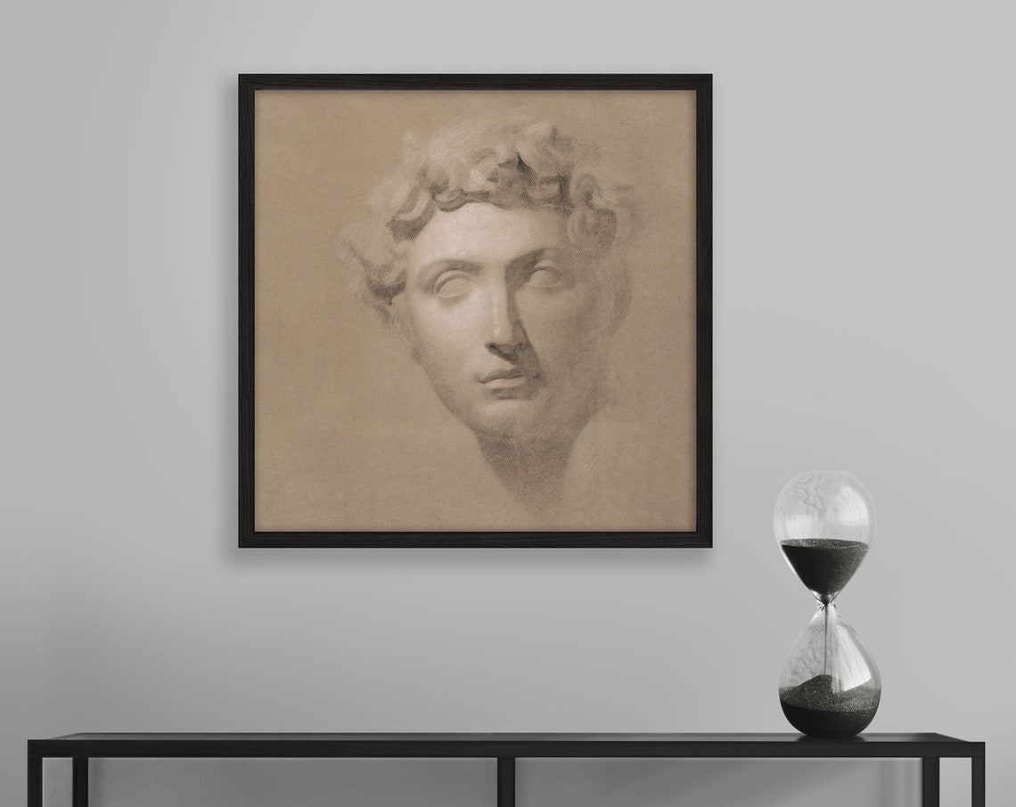 Classical Roman Bust Vintage Sculpture Study Neutral Wall Art Poster - Image 2