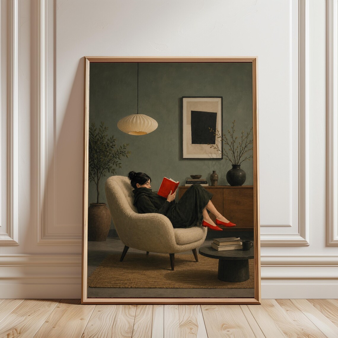 Cozy Reading Nook Art Print, Book Lover Decor