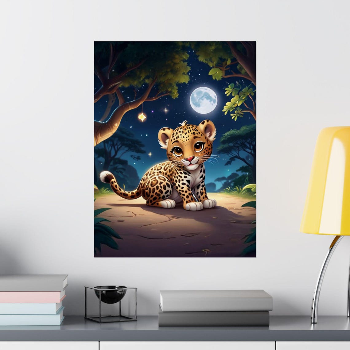 Leopard Whimsical Art Print, Nursery Jungle Theme - Image 2