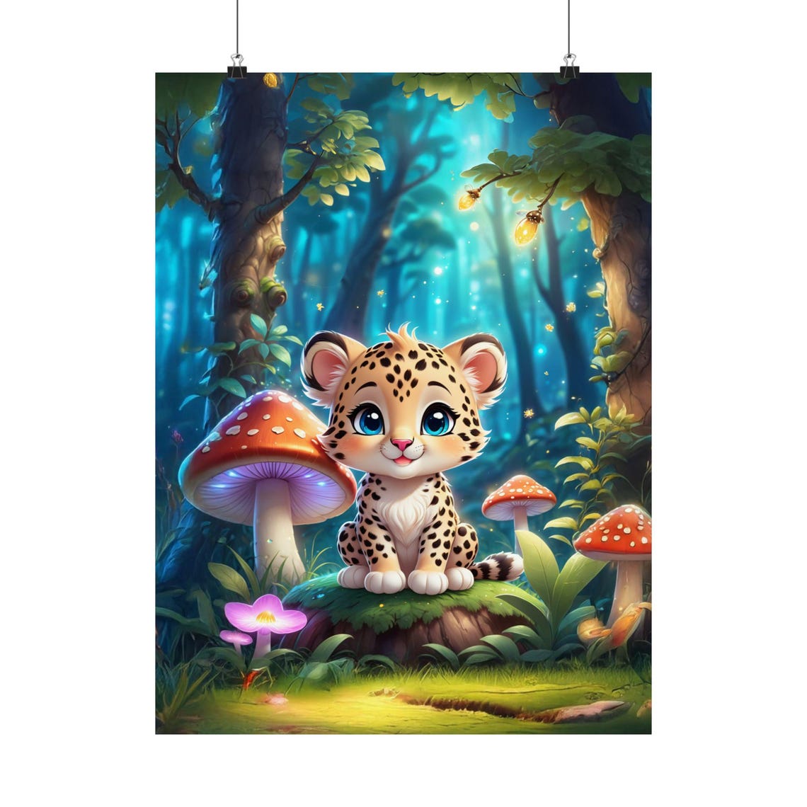 Leopard Whimsical Animal Nursery Decor Art Print