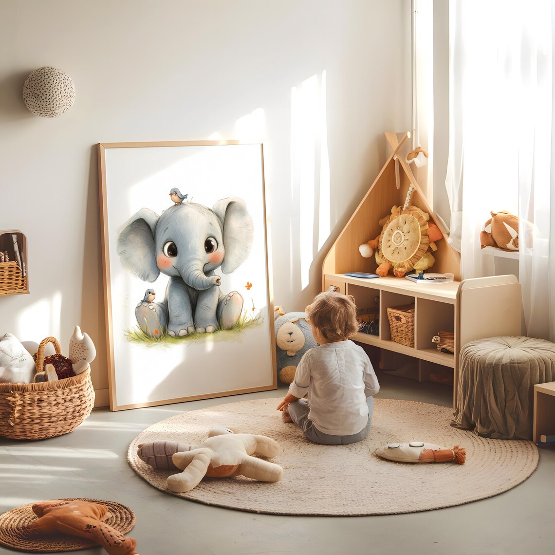 Baby Elephant Nursery Art Print - Image 2