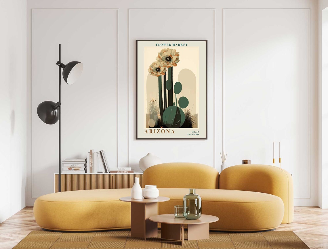 Arizona Flower Market Saguaro Cactus Bloom Desert Botanical Poster - Image 5