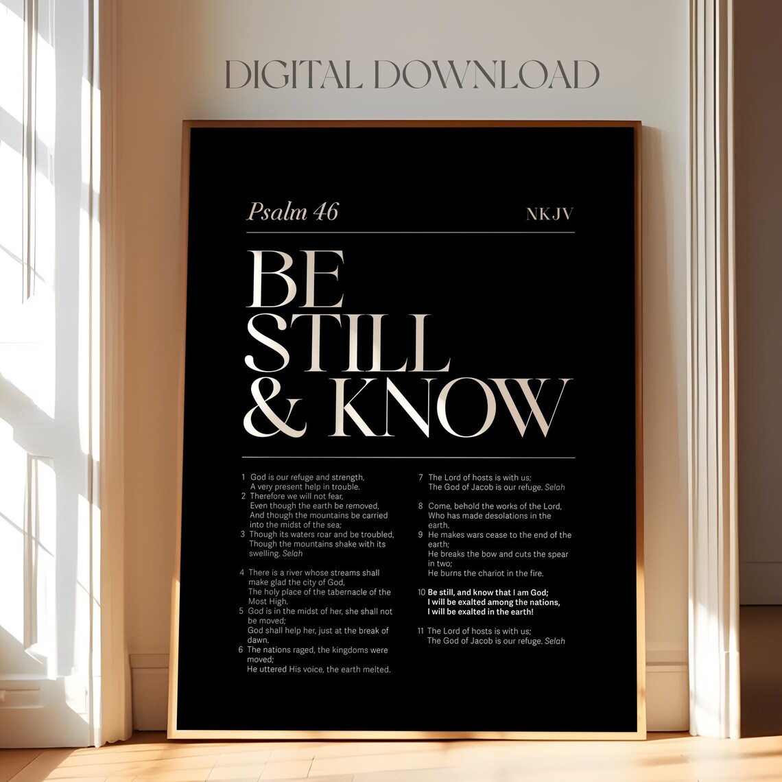 Psalm 46 Be Still And Know Art Print, Modern Christian - Image 2