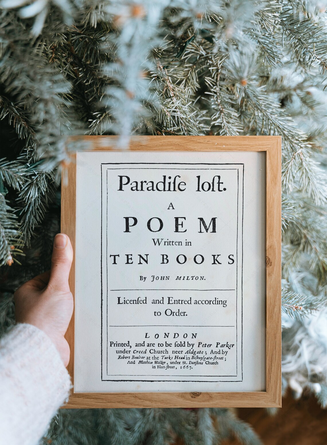 John Milton Paradise Lost 1667 First Edition Title Page Vintage Art Print - Image 4