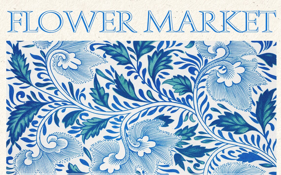 Mykonos Flower Market Vintage Floral Art Print - Image 3