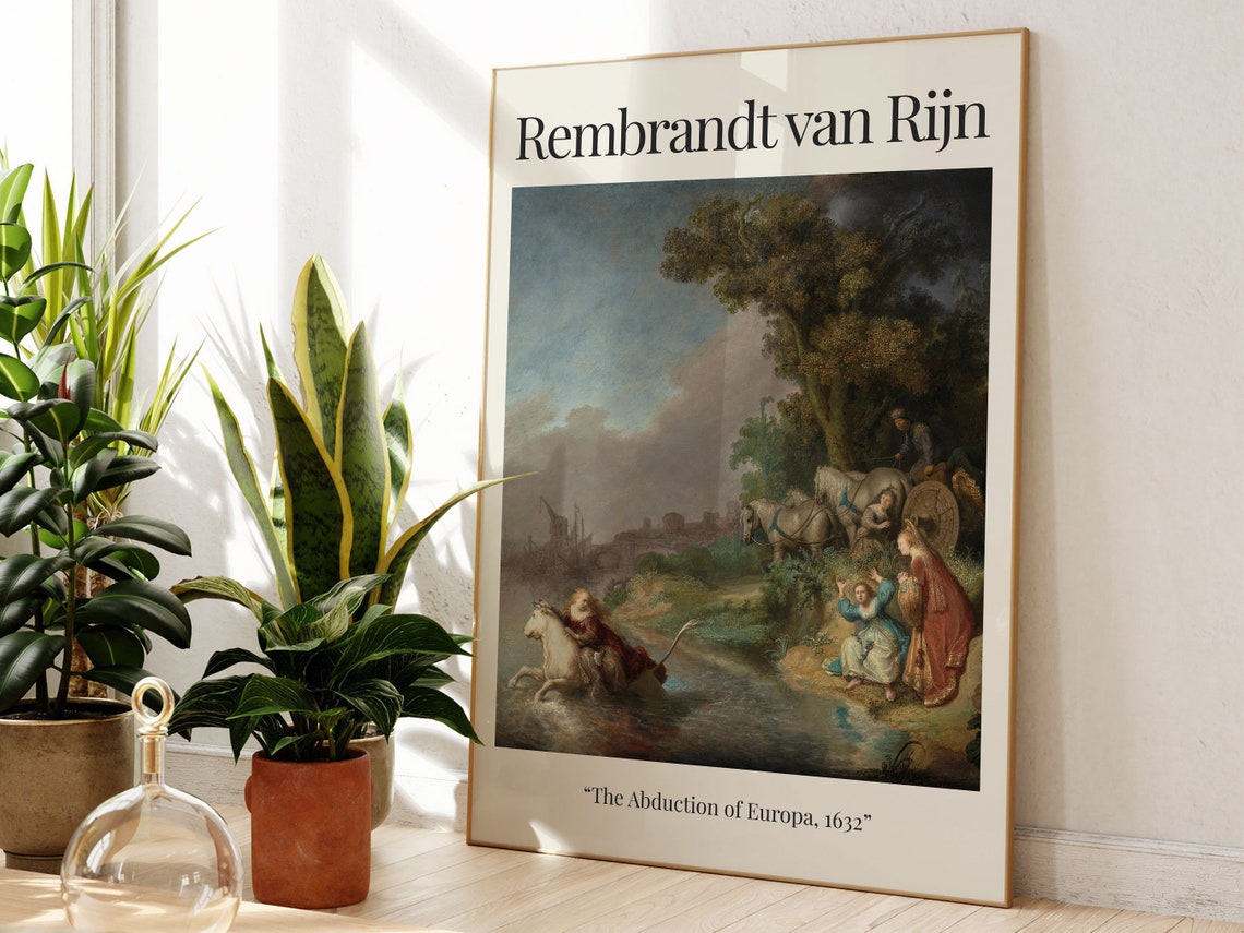 The Abduction Of Europa Rembrandt Van Rijn Famous Painting Painting Poster Modern Wall Art Art Print - Image 3