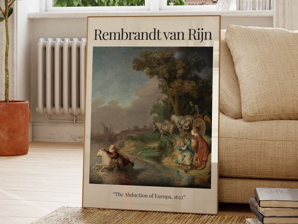 The Abduction Of Europa Rembrandt Van Rijn Famous Painting Painting Poster Modern Wall Art Art Print