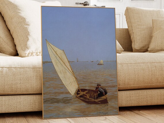 Thomas Eakins Starting Out After Rail Vintage Sailboat Scene Poster