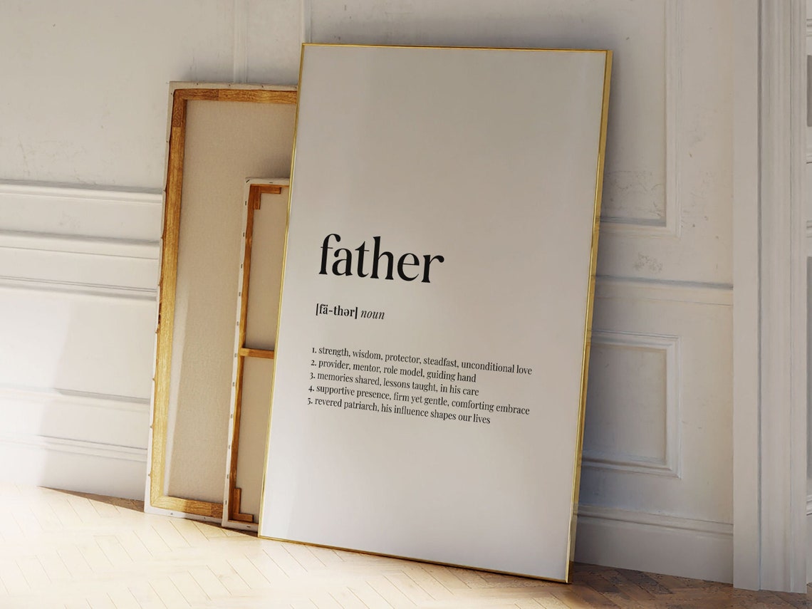 Father Definition Wall Art Dictionary Meaning Gift For Father Father Quote Instant Family Gift - Image 2