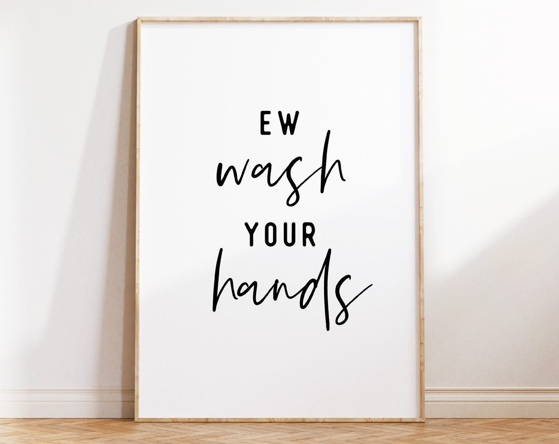 Printable Wall Art Bathroom Wash Your Hands Funny Bathroom Prints Home Decor Poster Cute Quote Signs