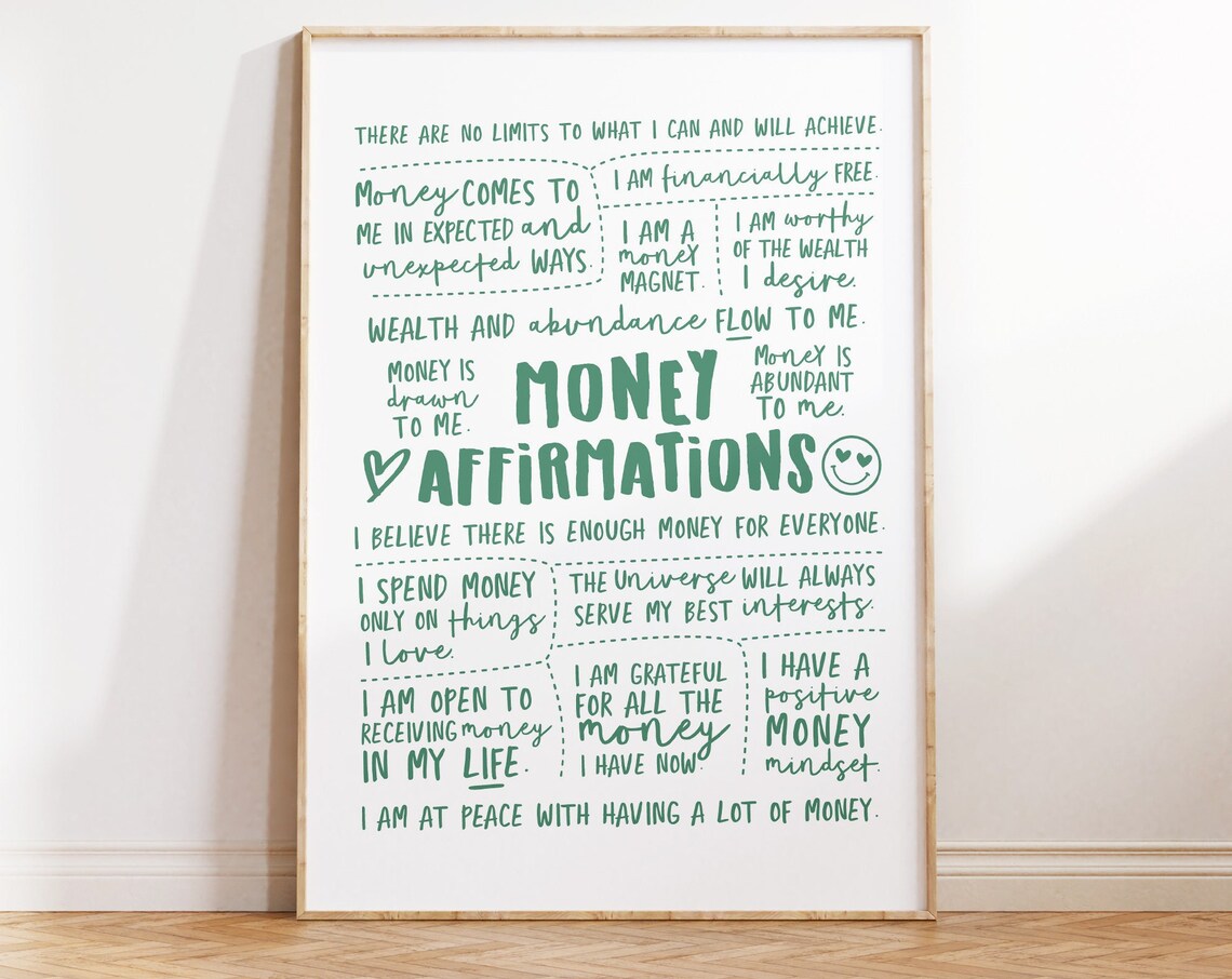 Wealth Affirmation Daily Affirmations Art Print