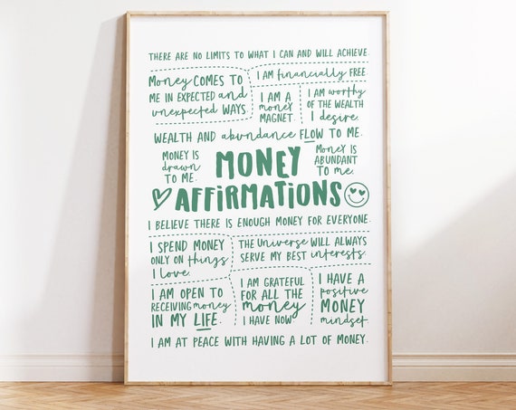 Wealth Affirmation Daily Affirmations Art Print