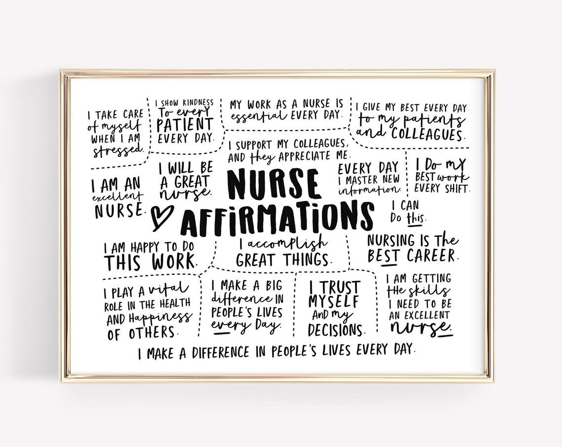 Nurse Daily Affirmations Motivational Quote Art Print