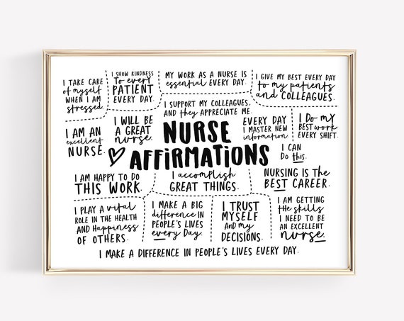 Nurse Daily Affirmations Motivational Quote Art Print