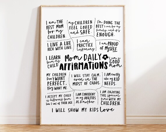 Mom Daily Affirmations Quote Poster, Gift for Mom