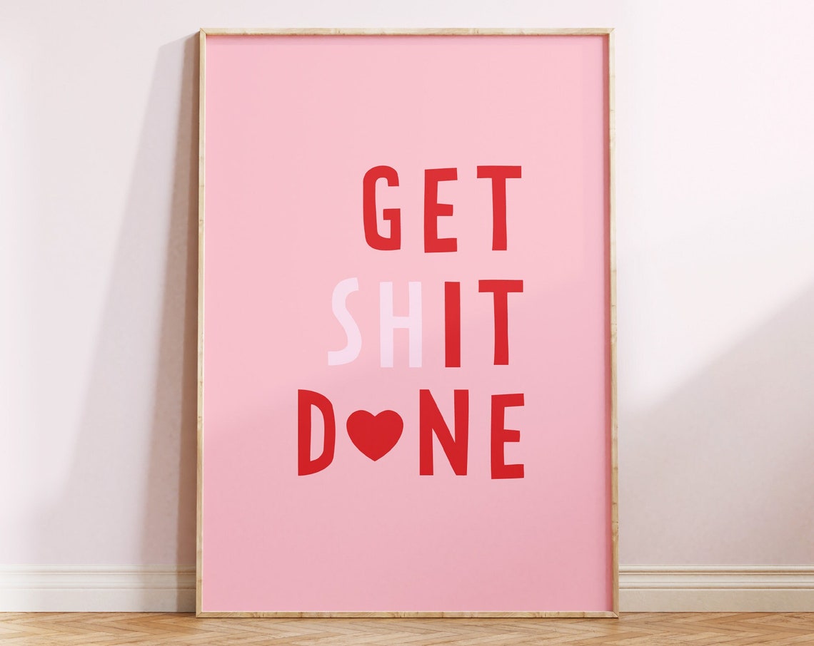 Motivation Wall Art Get It Done Wall Art Motivate Office Decor Printable Quote Art Inspirational Wall Art Poster