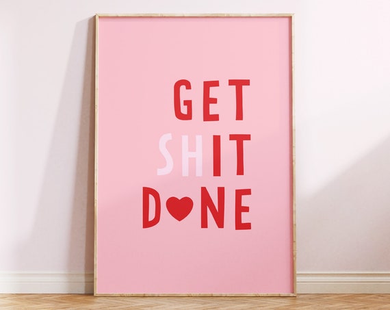 Motivation Wall Art Get It Done Wall Art Motivate Office Decor Printable Quote Art Inspirational Wall Art Poster