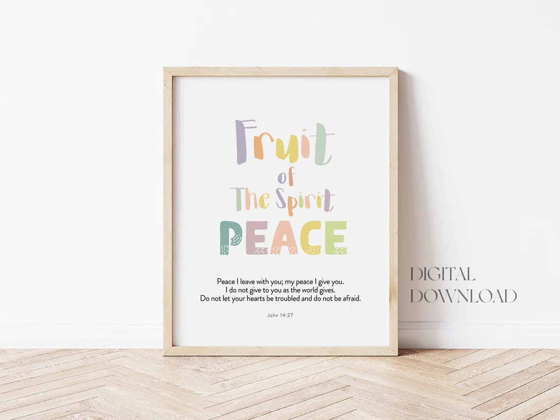 Fruit Of The Spirit Peace Kids Nursery Room Wall Art Galatians 522 Christian Kids Nursery Church Sunday School