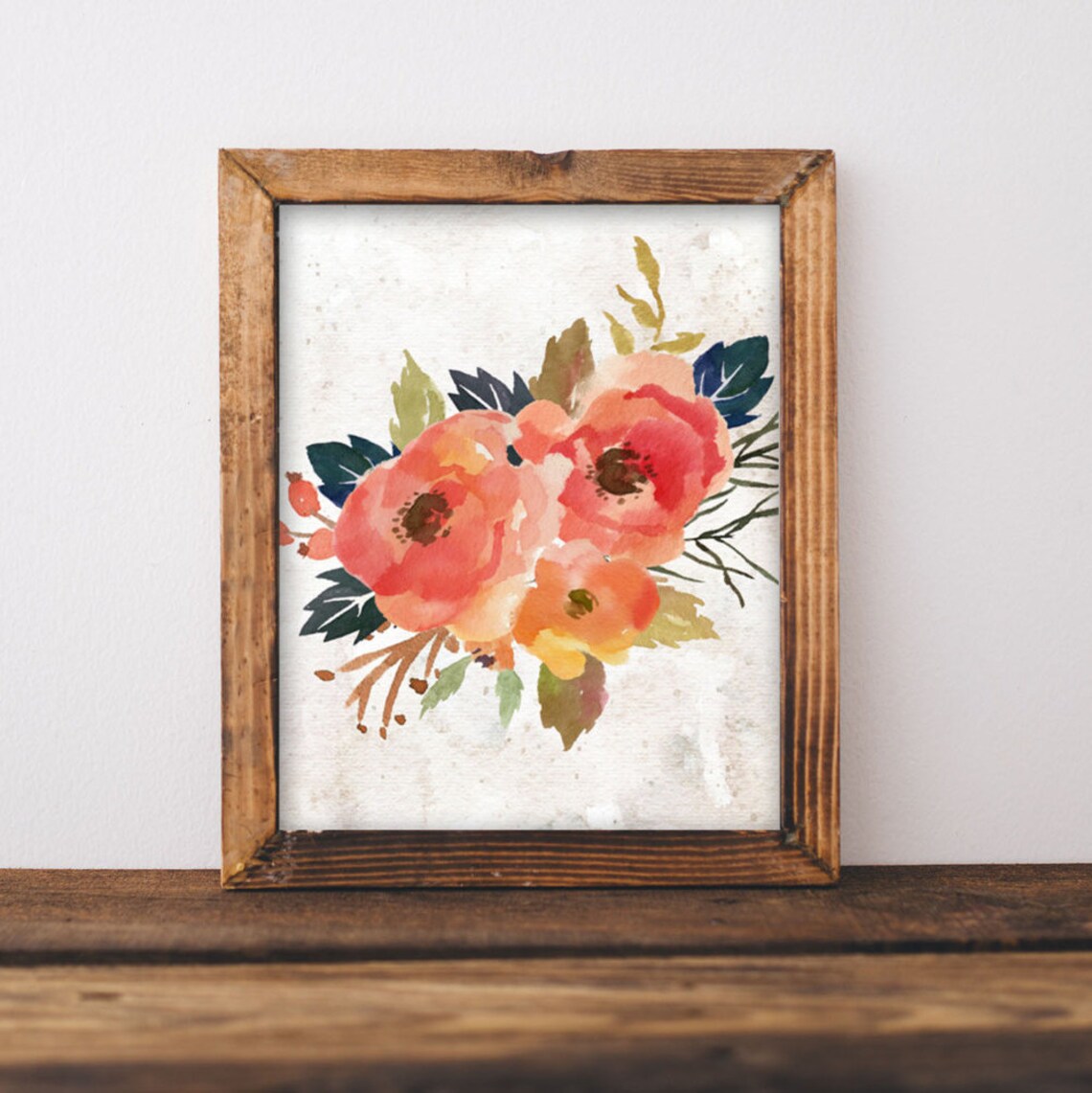 Fall Floral Bouquet Art Print, Happy Thanksgiving