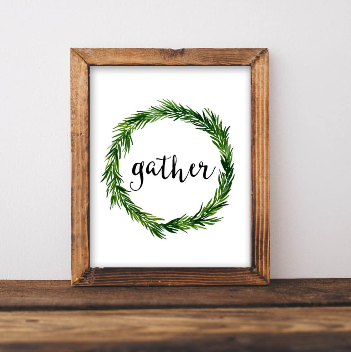 Rustic Gather Quote Art Print, Farmhouse Decor