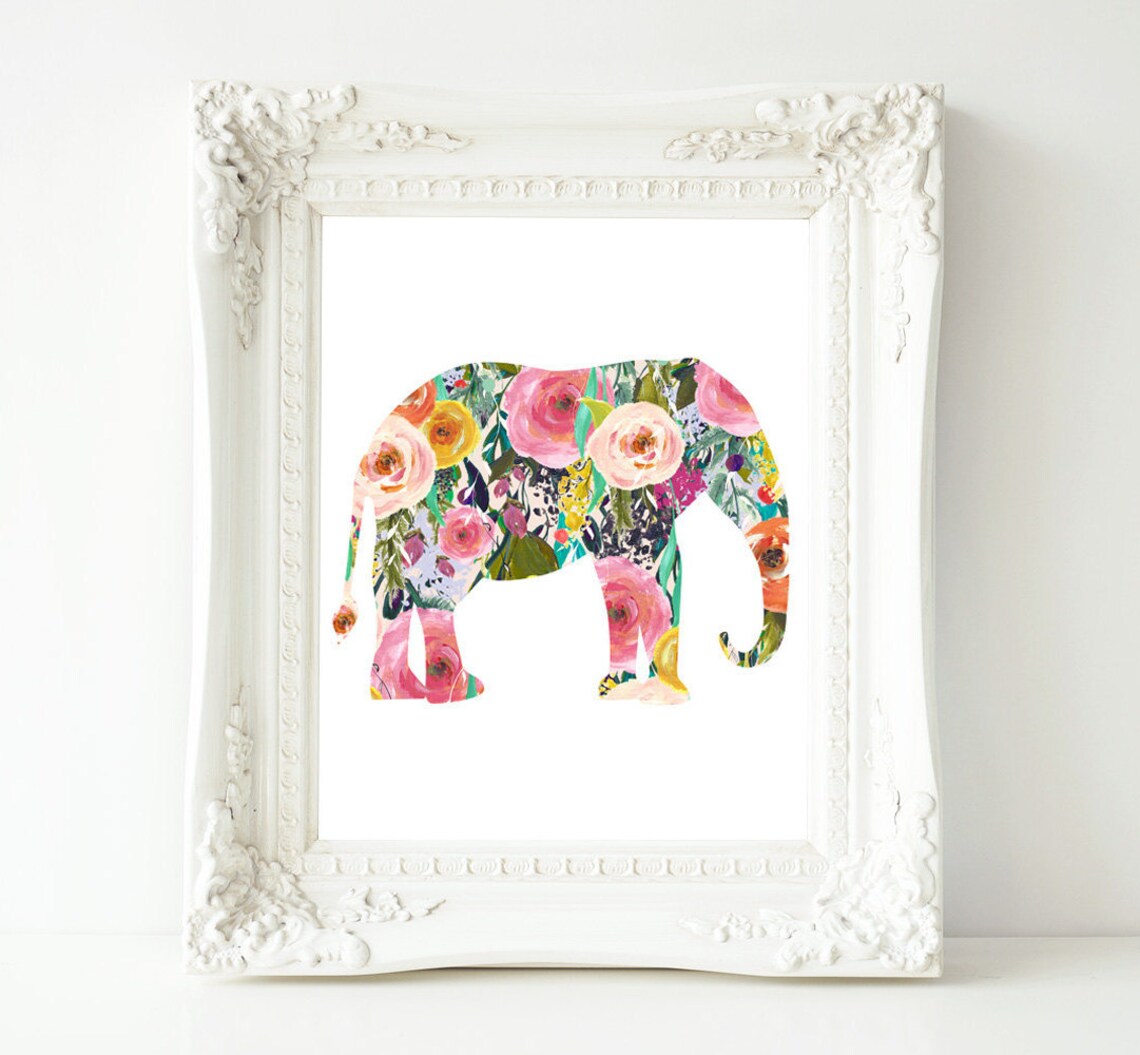 Elephant Baby Girl Nursery Decor Love Quote Art Print