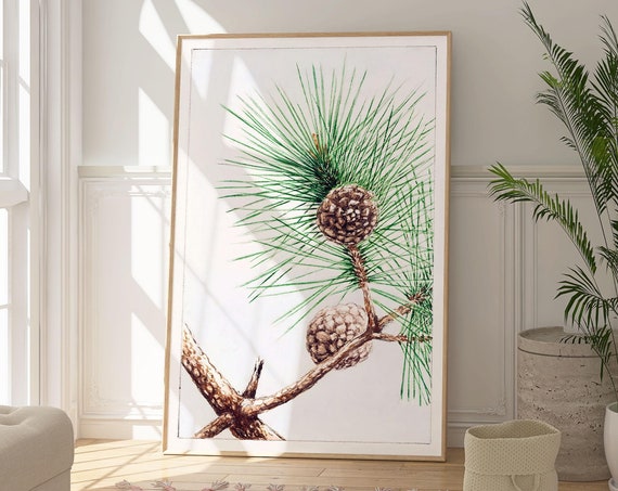 Matsu Pine Wall Poster Japanese Botanical Print Megata Morikaga Artwork Elegant Nature Decor Minimalist Zen Wall Art Gift For Her
