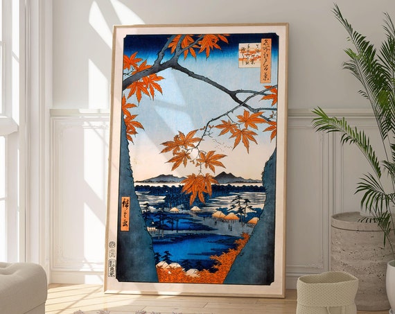 Maple Trees Japanese Wall Art Poster Colourful Japanese Landscape Print Vintage Japan Nature Inspired Artwork Housewarming Gift For Her