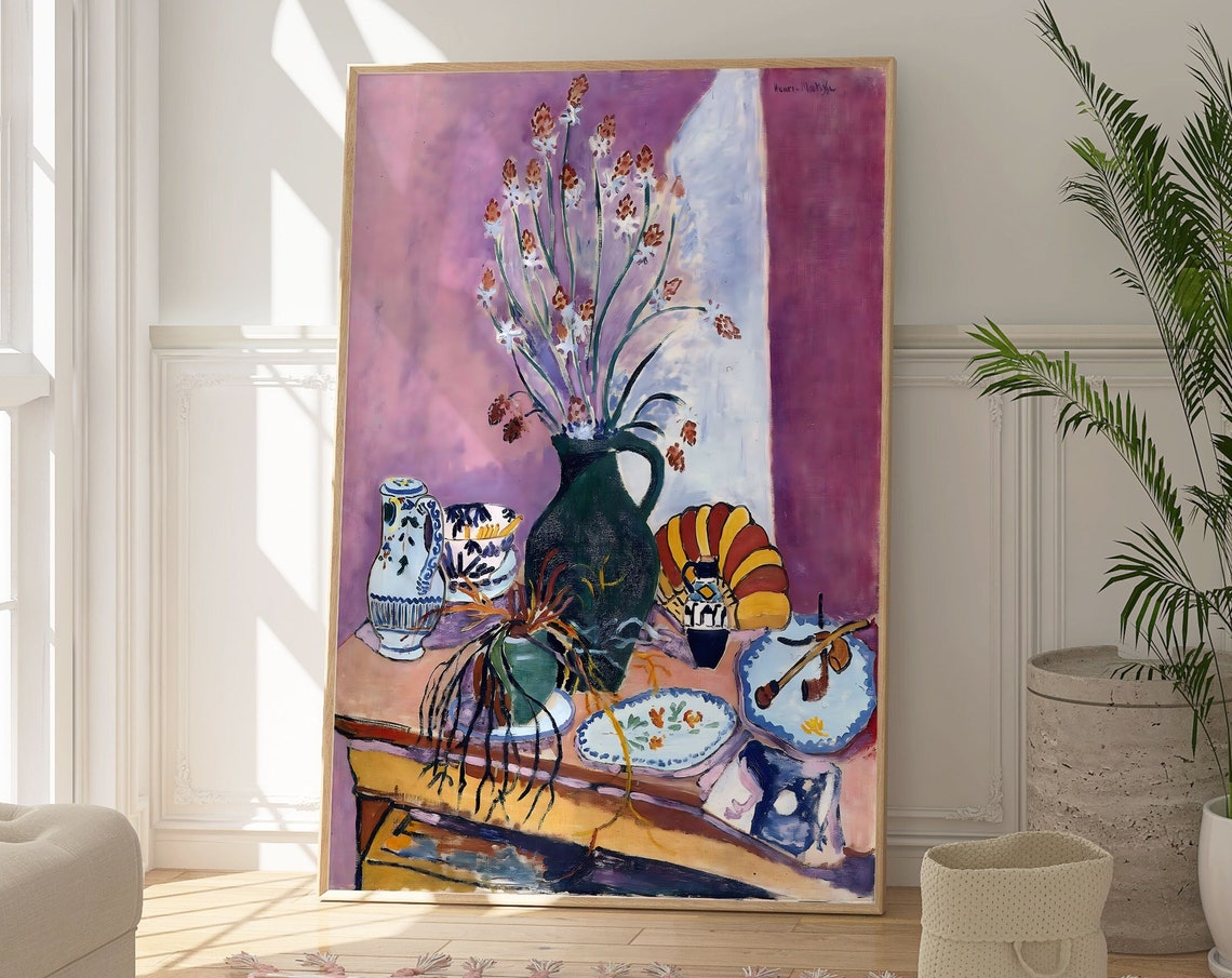 Still Art With Asphodels Print By Henri Matisse Colourful Original Painting Modern Impressionism Artwork Gallery Wall Decor Gift For Her - Image 6