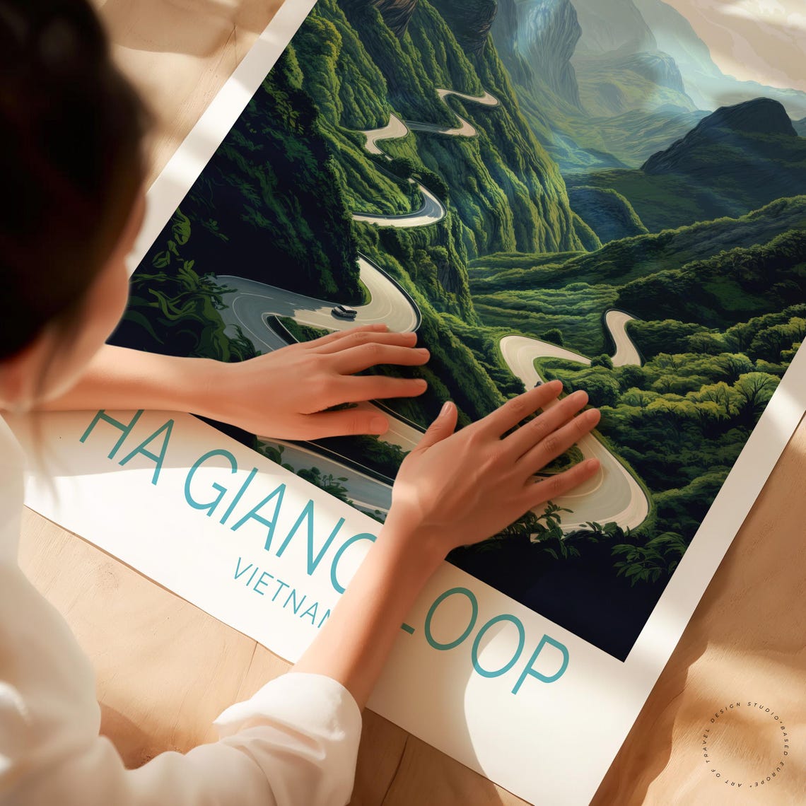Ha Giang Loop Vietnam Green Mountain Valley Road Travel Poster - Image 3