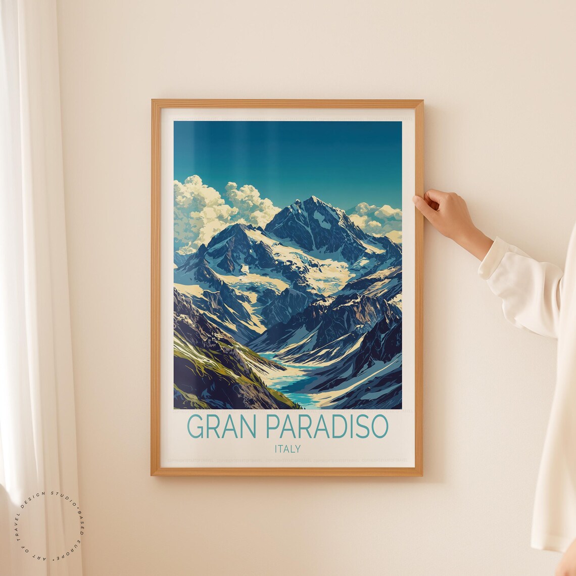 Gran Paradiso Italy Snowy Mountain Peak Vintage Travel Poster - Image 5