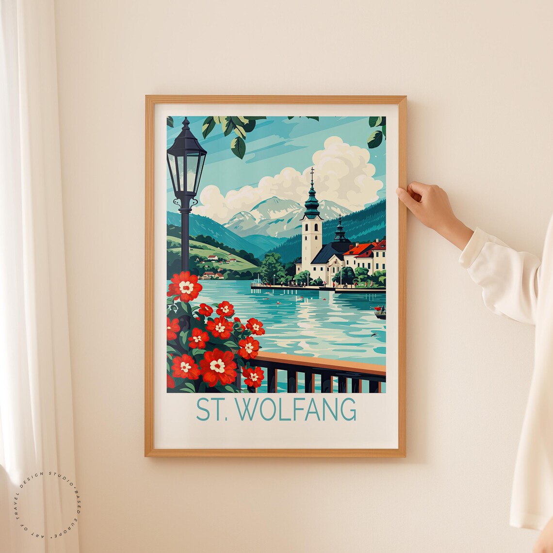 St Wolfgang Austria Wolfgangsee Lake Church Flowers View Poster - Image 2