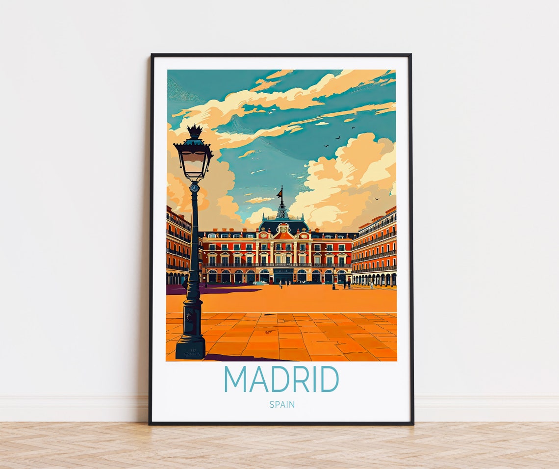 Madrid Spain Travel Print Madrid Wall Art Spain City Poster Madrid Spain Travel Home Decor Birthday Gifts Personalised Gifts