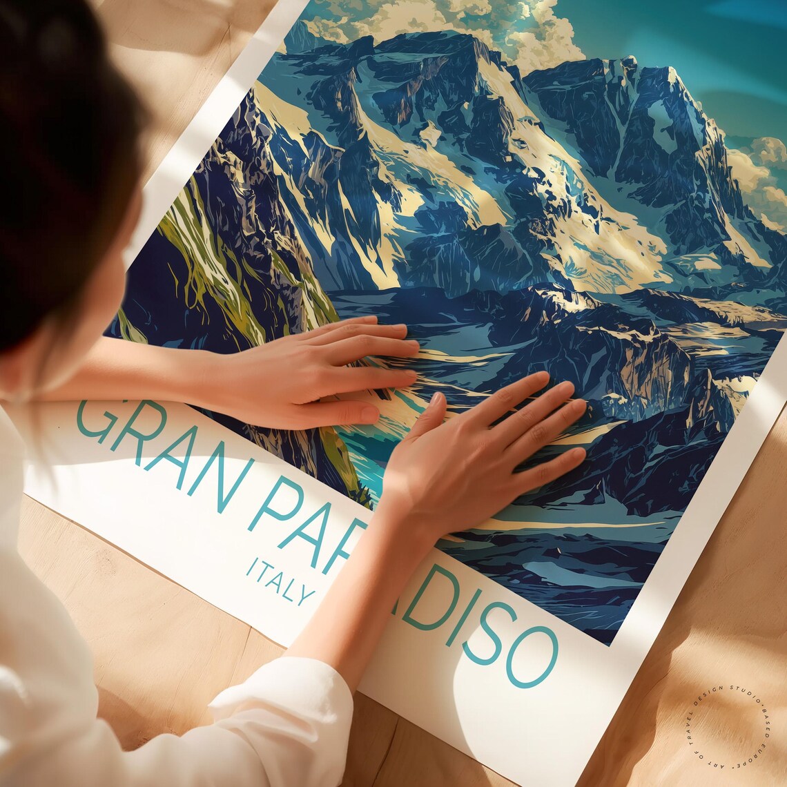 Gran Paradiso Italy Snowy Mountain Peak Vintage Travel Poster - Image 3