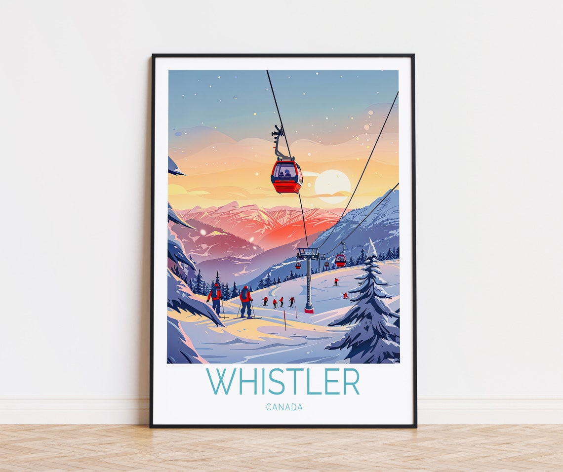 Whistler Travel Print Whistler Ski Resort Poster Canada Travel Wall Art Whistler Canada Decor Whistler Poster Personalised Gifts