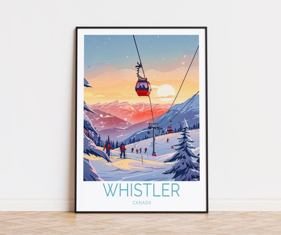 Whistler Travel Print Whistler Ski Resort Poster Canada Travel Wall Art Whistler Canada Decor Whistler Poster Personalised Gifts