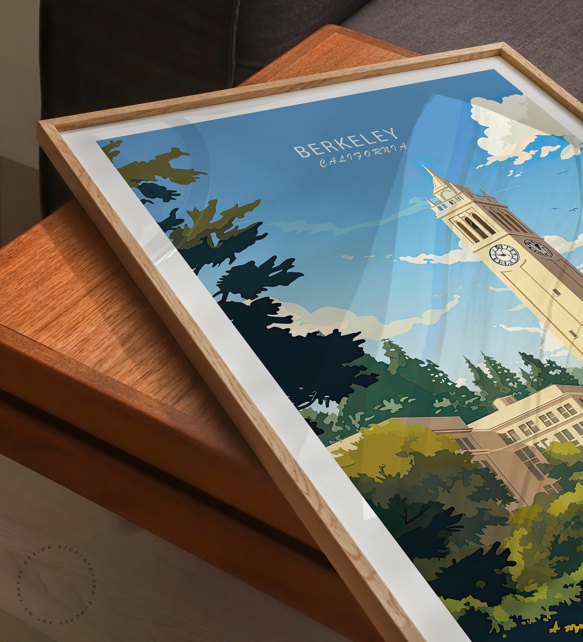 Berkeley California Sather Tower Clock Tower on the UC Campus Poster - Image 3