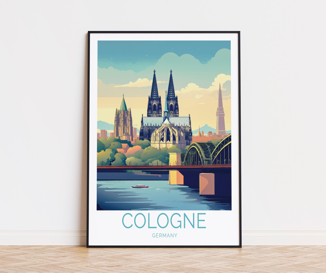 Cologne Germany Travel Poster, Germany Wall Art