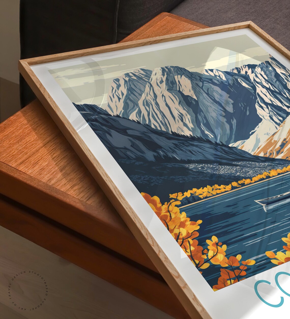 Convict Lake California Autumn Canoe Golden Aspen Lake Travel Poster - Image 3