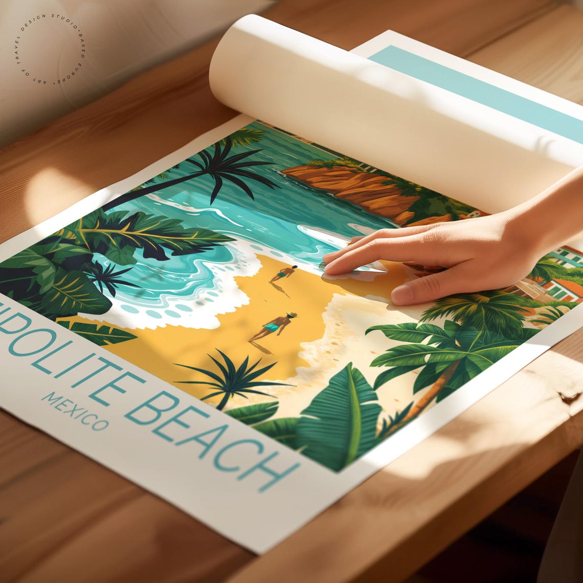 Zipolite Beach Travel Poster, Mexico Art Print - Image 2