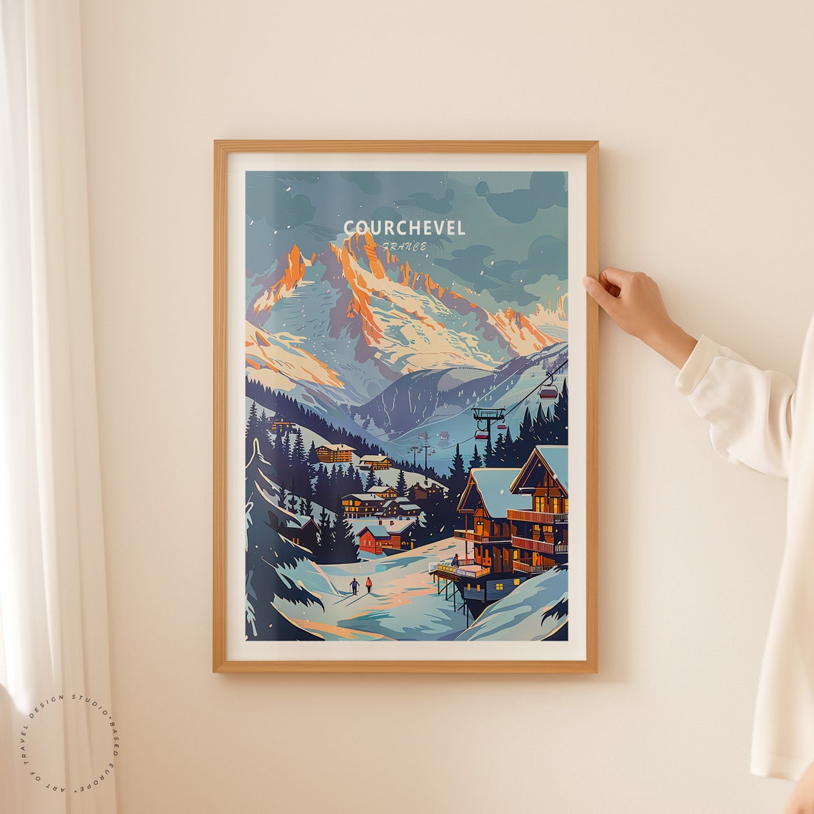 Courchevel France Travel Poster Courchevel Wall Art France Ski Resort Poster Home Decor Birthday Present Personalised Gifts - Image 2