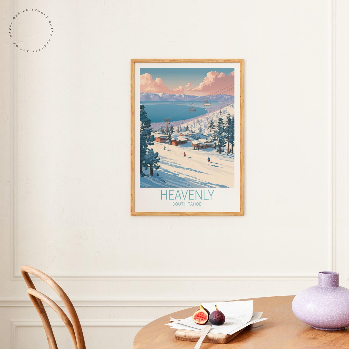Heavenly South Tahoe Ski Resort Slopes Gondola Vintage Travel Poster - Image 4